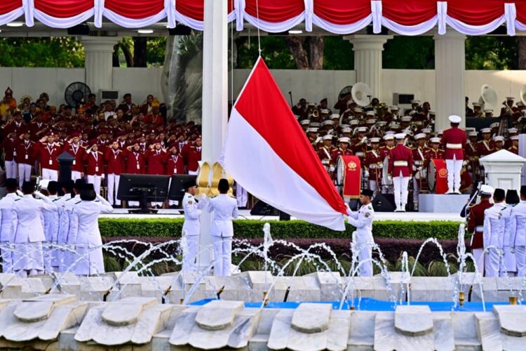 Upacara HUT ke-80 Kemerdekaan RI di Istana Merdeka.