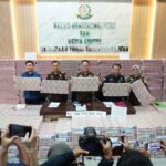 Kejati Sumsel melakukan penyitaan barang bukti uang senilai Rp. 506.150.000.000.