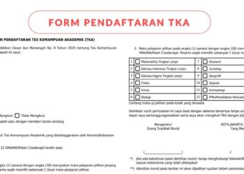 Link Unduh Form Pendaftaran TKA 2025 SMA/SMK PDF, Jadwal Lengkap, dan Cara Daftar