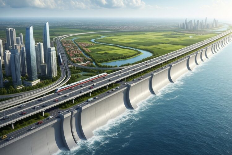 Giant Sea Wall, tanggul laut raksasa penlindung pesisir utara pulau Jawa.