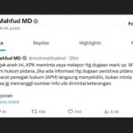 DUGAAN MARK UP WHOOSH, Mahfud MD Sentil KPK--@mohmahfudmd-X