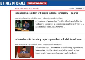 MEDIA ISRAEL HOAKS, Presiden Prabowo Dikabarkan Berkunjung ke Israel