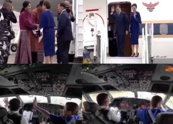 King dan Queen Thailand terbang sendiri