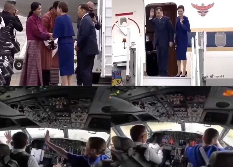 King dan Queen Thailand terbang sendiri