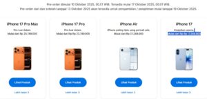 Daftar Harga Resmi iPhone 17 di Indonesia