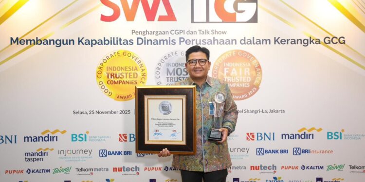 BNI Raih Predikat The Most Trusted Company pada CGPI Award 2025