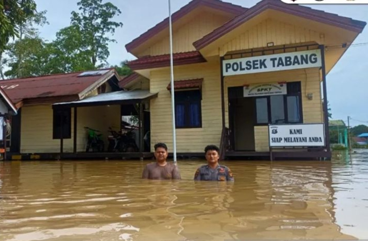 Banjir rendam Kecamatan Tabang, Kabupaten Kukar.
