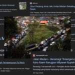 Cuplikan tangkapan layar berita-berita kemacetan parah di ruas Medan-Berastagi.-Analisa Daily - Google Image-