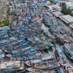 Kondisi ribuan kapal nelayan di Dermaga T Pelabuhan Muara Angke, Pluit, Penjaringan, Jakarta Utara, Kamis (29/1/2026).