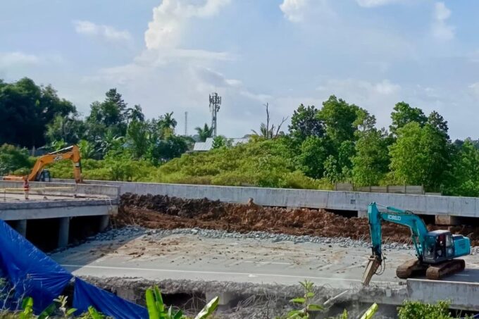 Jalan tol IKN di segmen Segmen 3A2 ambruk.