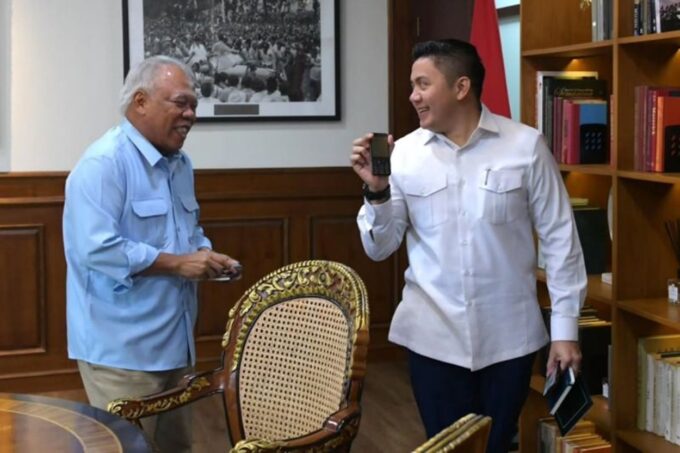 Setkab Teddy Indra Wijaya menerima Kepala OIKN Basuki Hadimuljono.