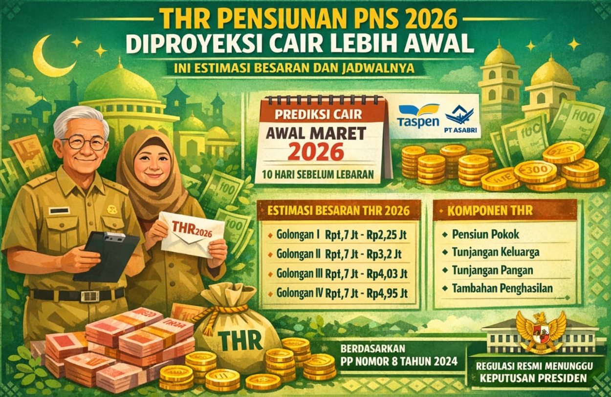 THR Pensiunan PNS 2026 Cair Lebih Awal