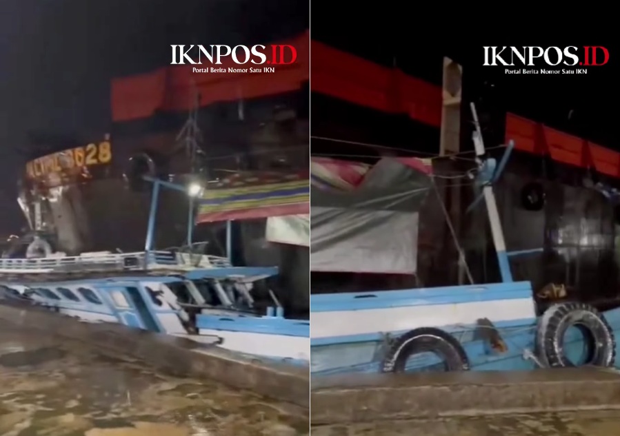 Potongan video tongkang tabrak kapal nelayan