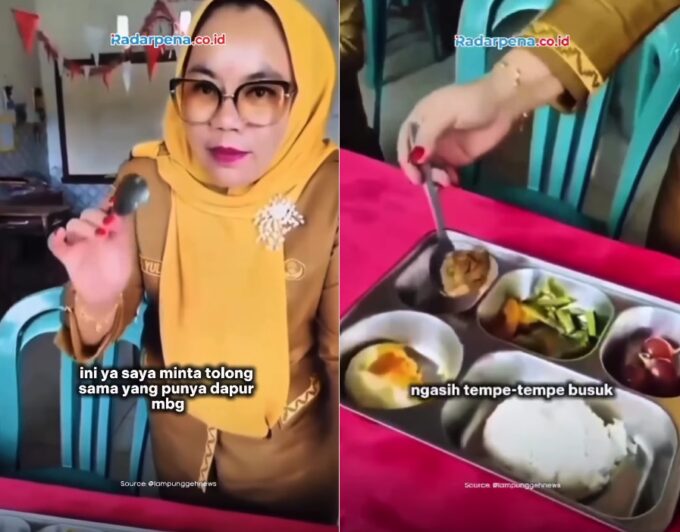 Potongan video viral menu MBG Busuk di Lampung Utara
