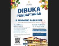 Pendaftaran Pedagang Pasar KIPP Nusantara Resmi Dibuka